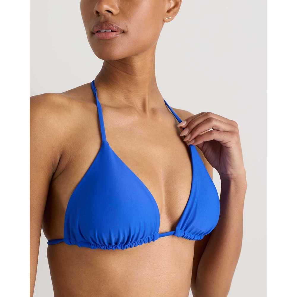 Quince Italian Triangle Bikini Top Electric Blue Small NWT